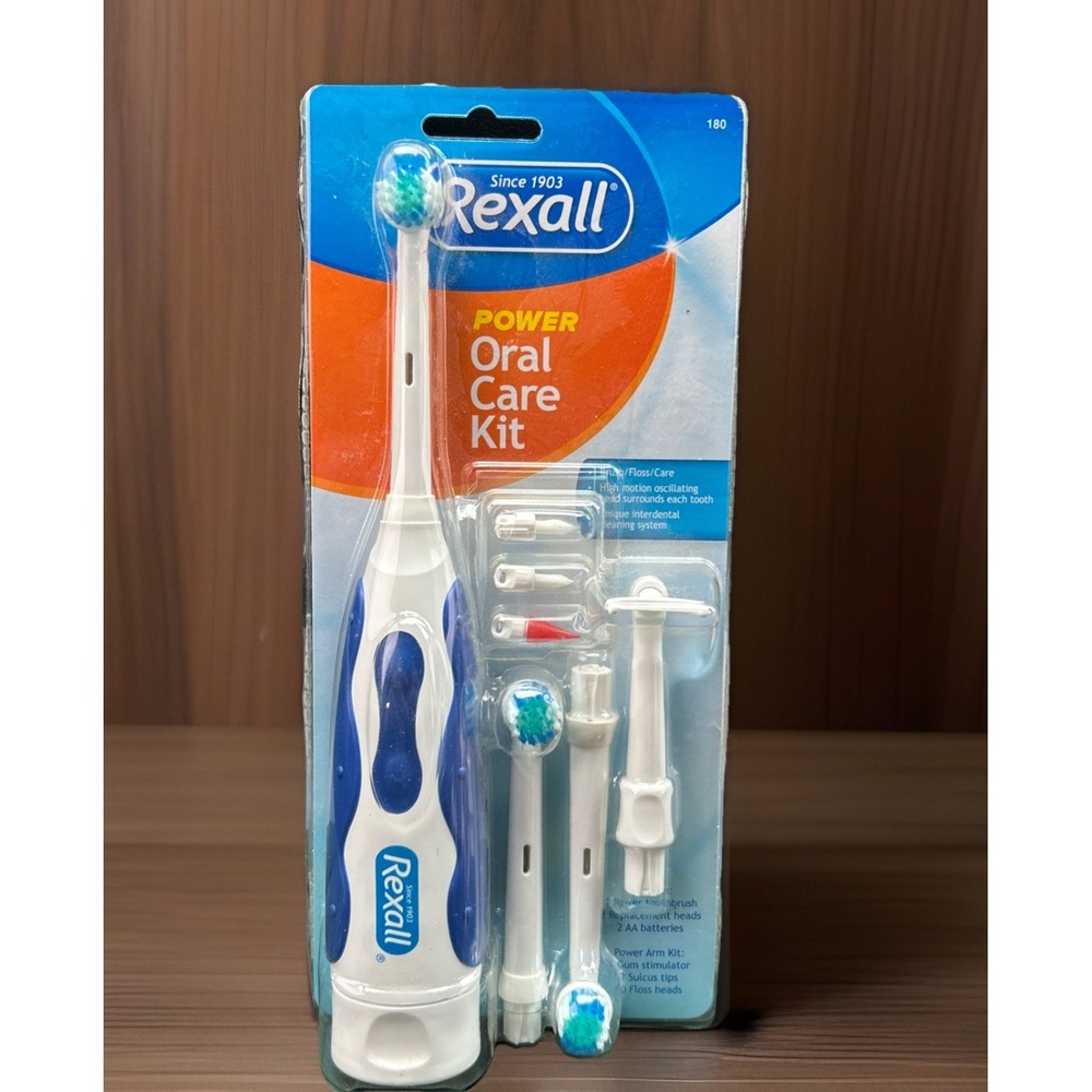 Sealed Rexall Power‎ Oral Care Kit Toothbrush Remove Plaque Strengthen Gums New